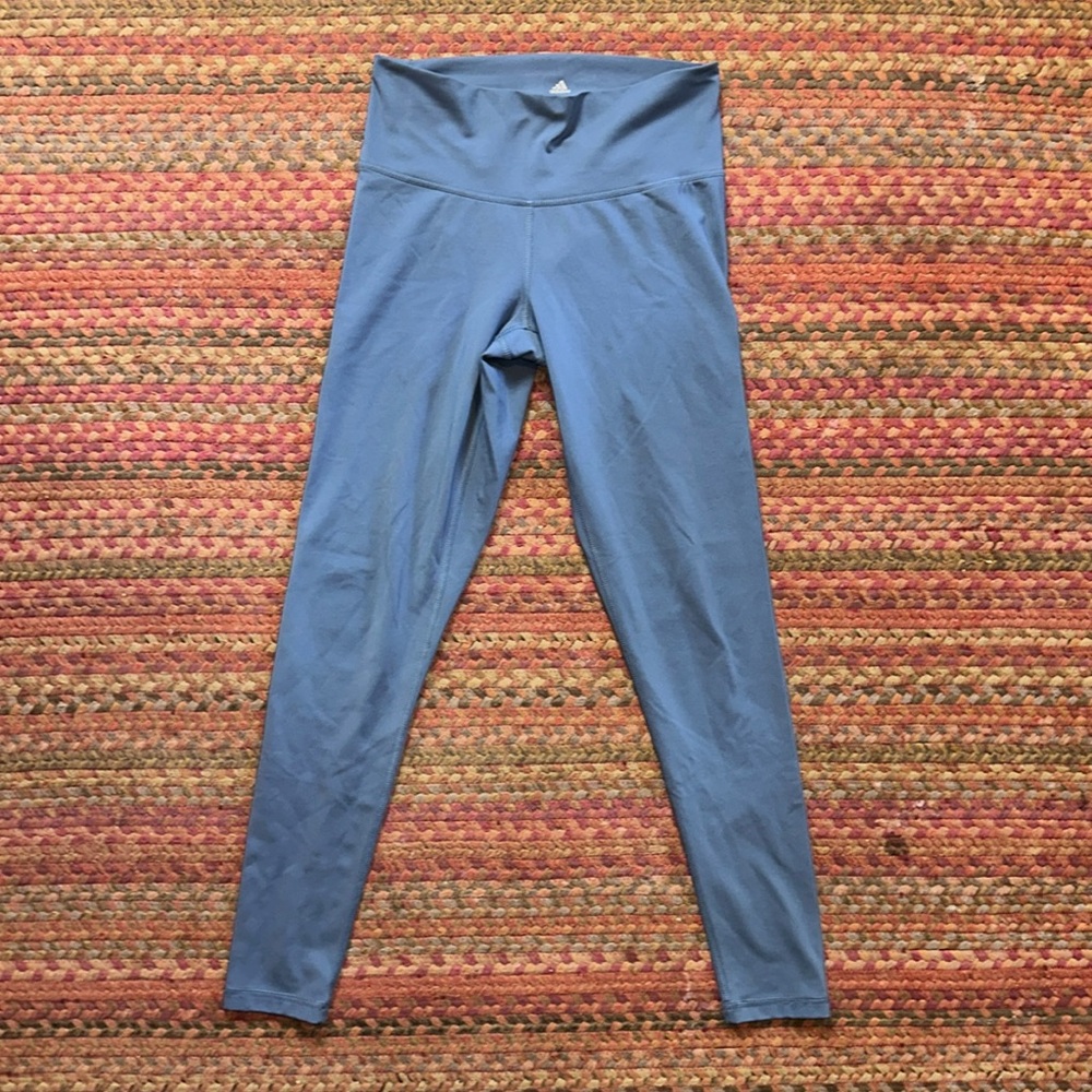 ADIDAS BLUE GREY ATHLETIC LEGGINGS